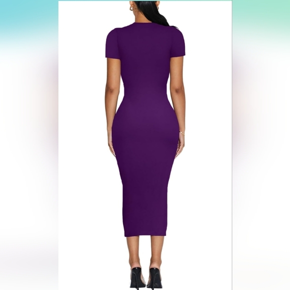 Sumche Bodycon Long Dress Dark Purple Size XL (New) - Picture 6 of 15